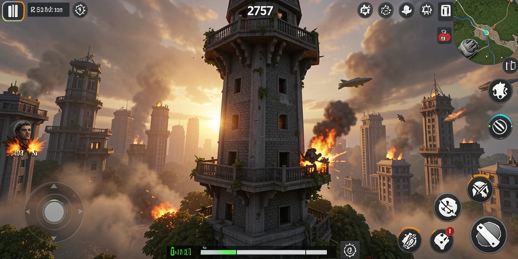 Tampilan menara yang siap mempertahankan dari serangan musuh.