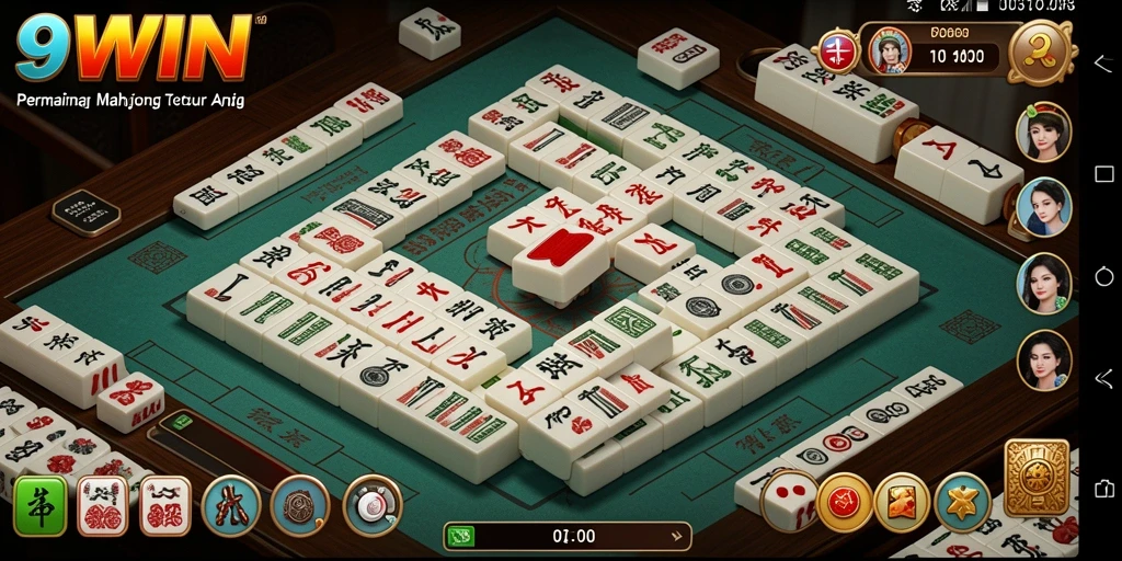 Tampilkan gameplay seru dalam 9WIN saat menyusun ubin Mahjong.