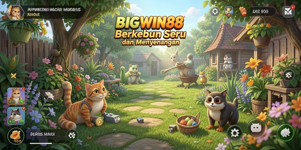 Gameplay seru berkebun dalam BIGWIN88 dengan berbagai tanaman.