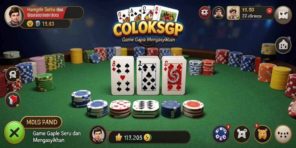 Screenshot gameplay COLOKSGP yang menunjukkan aksi seru bermain Gaple.