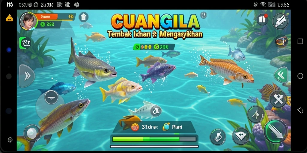 Screenshot CUANGILA menampilkan aksi tembak ikan yang seru dan menantang.