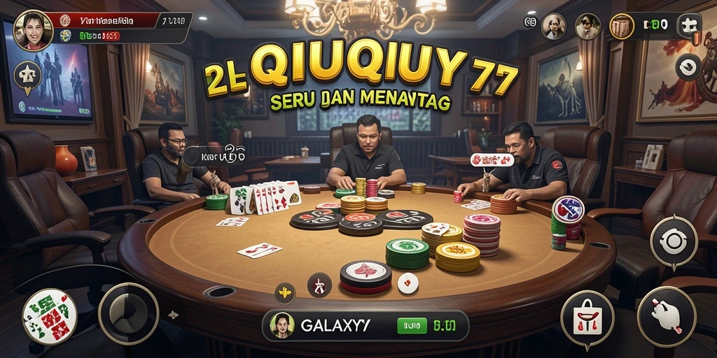 Screenshot gameplay GALAXY77 menunjukkan aksi seru permainan QiuQiu.
