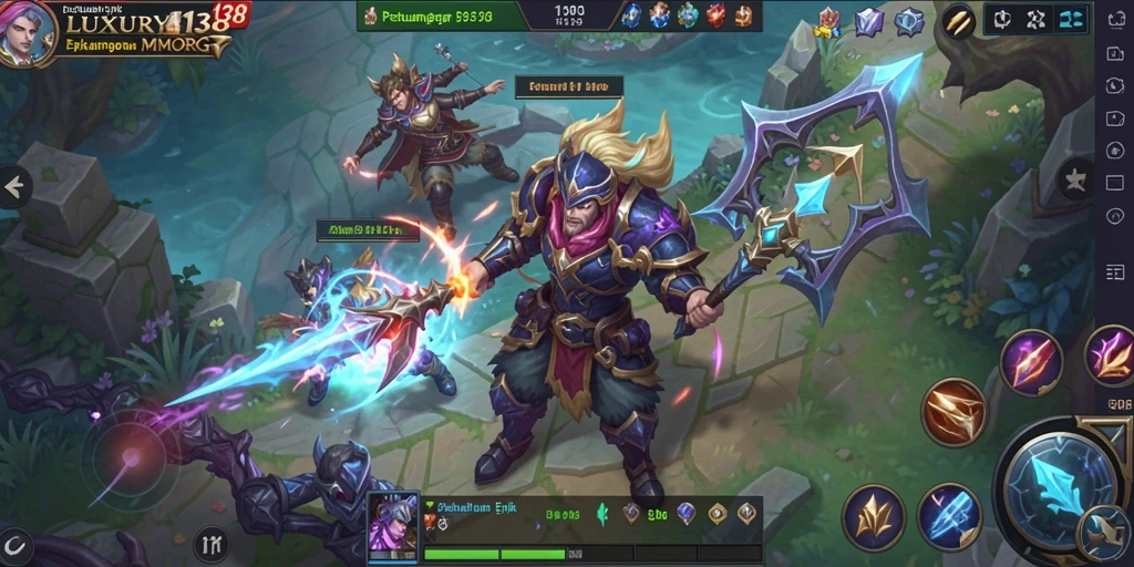 Screenshot LUXURY138 menampilkan aksi pertarungan seru dalam dunia MMORPG.