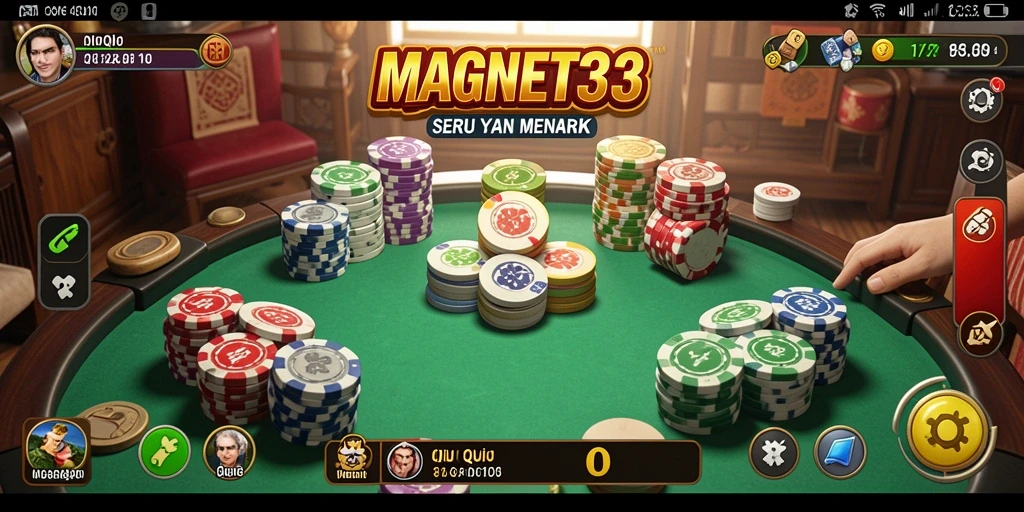 Screenshot gameplay MAGNET33 dengan suasana kompetisi QiuQiu.