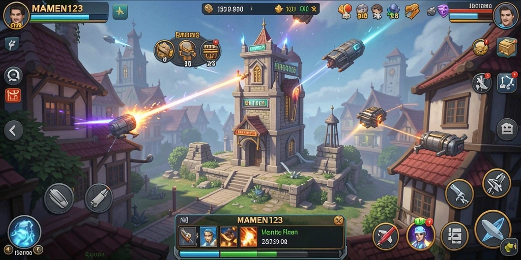Screenshot gameplay Tower Defense MAMEN123 yang penuh aksi dan strategi.