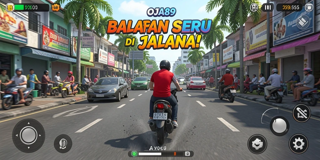 Gameplay seru OJA89 dengan aksi balapan yang mendebarkan.