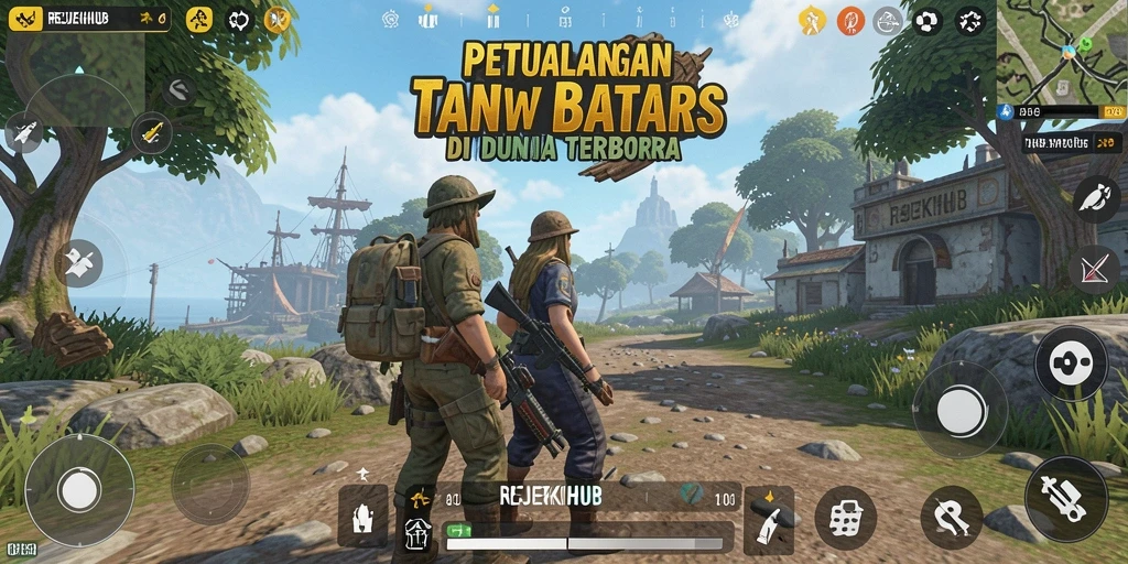 Screenshot gameplay <strong>REJEKIHUB</strong> menunjukkan petualangan di dunia terbuka yang luas.