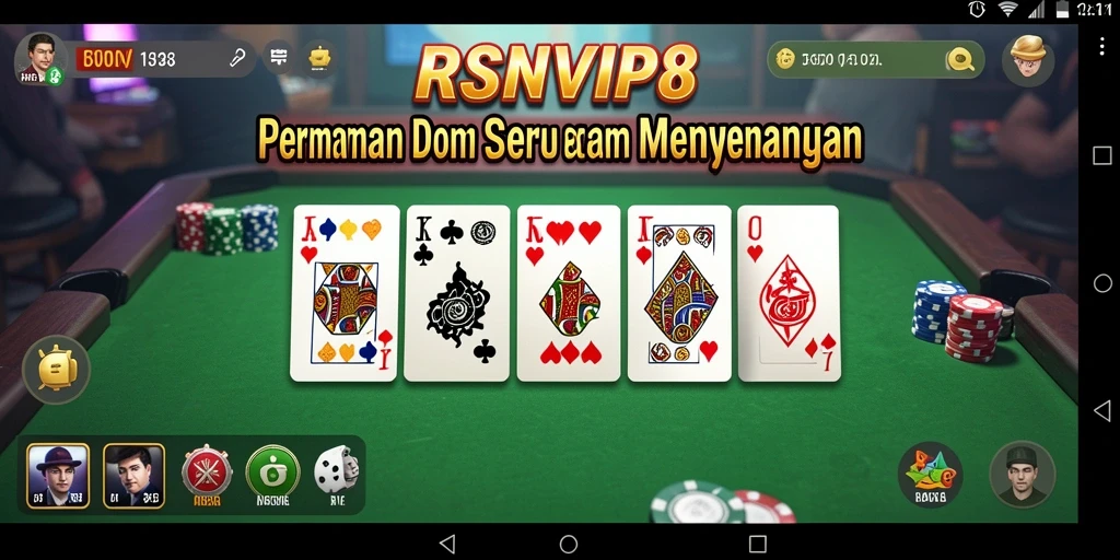 Menampilkan gameplay seru dari permainan domino RSNVIP8.