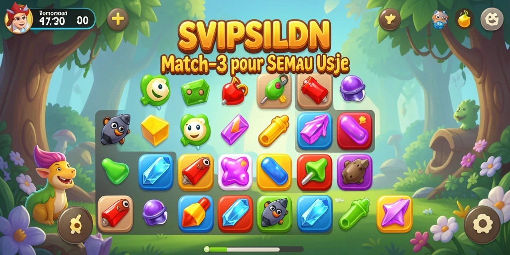 Screeshot dari gameplay SVIPSILDN yang menampilkan aksi seru mencocokkan ubin.