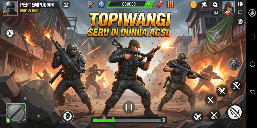 Tangkapan layar dari gameplay seru TOPIWANGI dengan aksi mendebarkan.