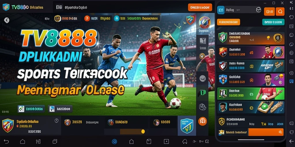 Tampilan utama aplikasi TV888 dengan fitur taruhan olahraga.