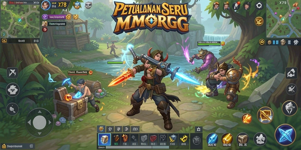 Tampilan gameplay seru di dunia fantasi MMORPG X78.