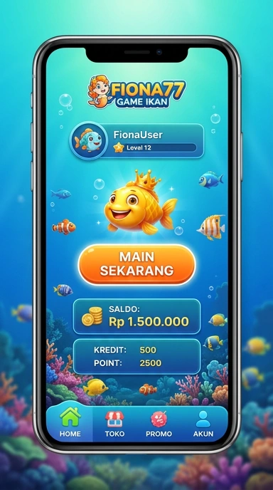 Tampilan aplikasi fiona77 yang sederhana dan mudah dipahami.